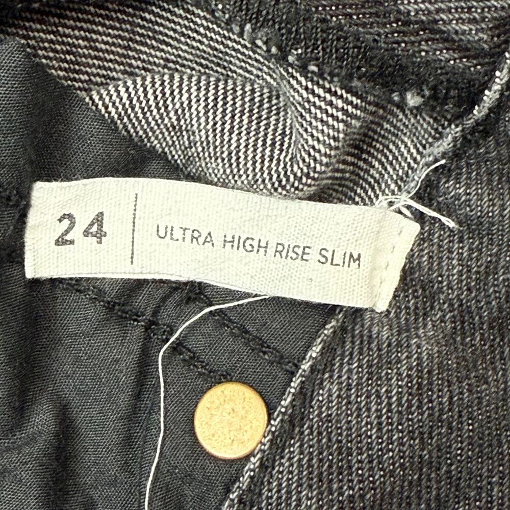 PacSun Jeans Women's Size 24 (25x27) Black Button Fly Ultra High Rise Slim Worn - Picture 5 of 15